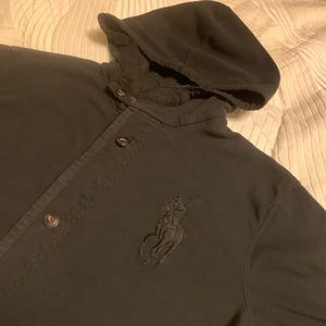 Polo Ralph Lauren big pony button up hooded black